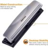 Bostitch Office Premium 3 Hole Punch, 12 Sheet Capacity, Metal, Rubber Base, Easy-Clean Tray, Silver - Image 2