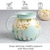 Ecolution Patented Micro-Pop Microwave Popcorn Popper with Temperature Safe Glass, 3-in-1 Lid Measures Kernels and Melts Butter, Made Without BPA, Dishwasher Safe, 3-Quart, Aqua - Image 2
