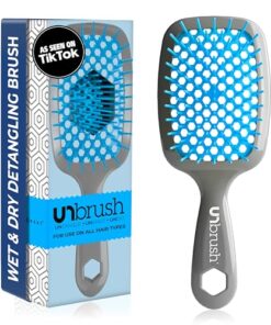 FHI Heat UNbrush Detangling Brush for Pain-Free Brushing on All Wet or Dry Hair Types — Durable DuoFlex Anti-Static Bristles, Lightweight Handle, Vented Hair Brush
