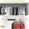Legging Organizer for Closet, Metal Yoga Pants Hangers 2 Pack w/10 Clips Holds 20 Leggings, Space Saving Hanging Closet Organizer w/Rubber Coated Closet Organizers and Storage, Black - Image 5