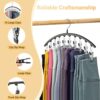Legging Organizer for Closet, Metal Yoga Pants Hangers 2 Pack w/10 Clips Holds 20 Leggings, Space Saving Hanging Closet Organizer w/Rubber Coated Closet Organizers and Storage, Black - Image 2