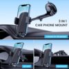 Car Phone Holder Mount Phone Mount for Car Windshield Dashboard Air Vent Universal Hands Free Automobile Cell Phone Holder Fit for iPhone Smartphone Carbon Fiber - Image 2