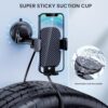 Car Phone Holder Mount Phone Mount for Car Windshield Dashboard Air Vent Universal Hands Free Automobile Cell Phone Holder Fit for iPhone Smartphone Carbon Fiber - Image 3