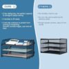 3-Tier Letter Tray Paper Organizer with Handle, Compact Mesh Desk File Organizer for Home Office Supplies Desktop Accessories,Black - Image 2