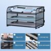 3-Tier Letter Tray Paper Organizer with Handle, Compact Mesh Desk File Organizer for Home Office Supplies Desktop Accessories,Black - Image 6