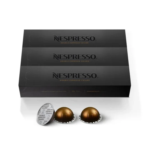 Capsules VertuoLine, Double Espresso Chiaro, Medium Roast Coffee, 10 Count (Pack of 3) Coffee Pods, Brews 2.7 Ounce (VERTUOLINE ONLY)
